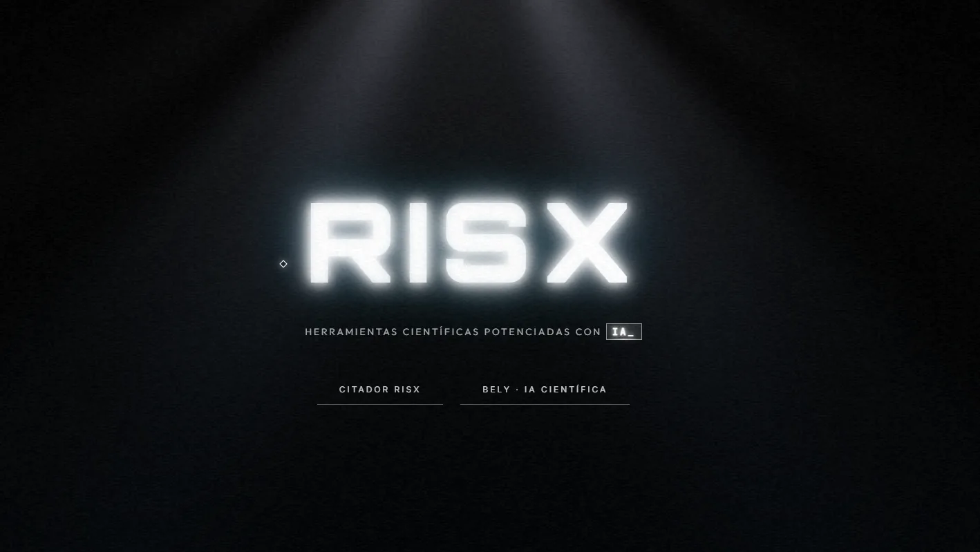 Vista de RISX, herramientas científicas con IA